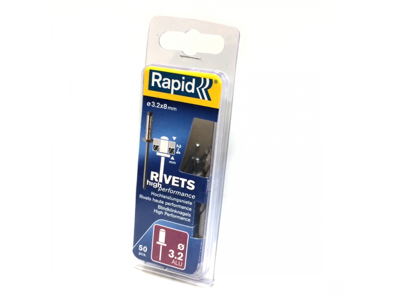 Rivets Rapid; 3,2 mm; 8 mm; 50 unités