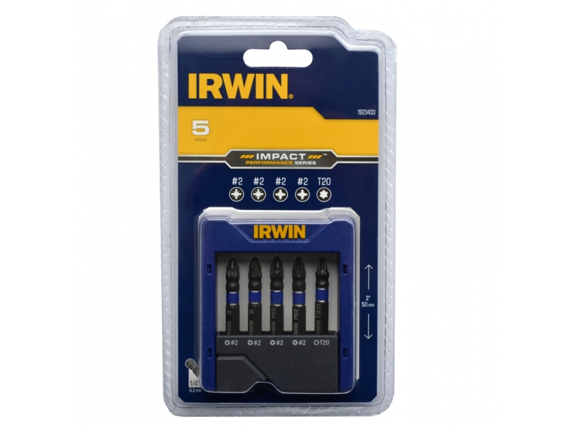 Jeu d'accessoires de tournevis Irwin; PZ; PH; TX; 5 unités
