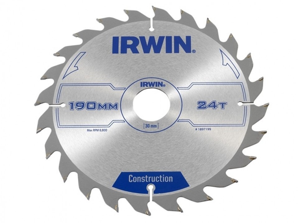 Lame de scie Irwin; 190x2,5x30,0 mm; Z24