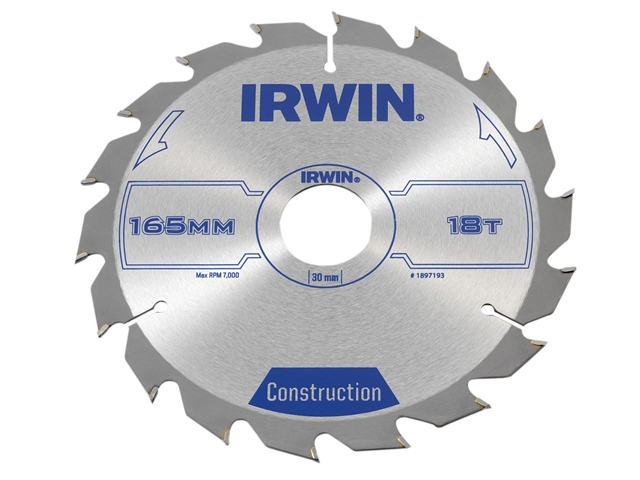 Lame de scie Irwin; 165x2,5x30,0 mm; Z18