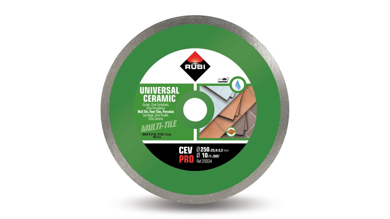 Disque à tronçonner diamant pour coupe humide Rubi CEV 250 PRO; 250 mm