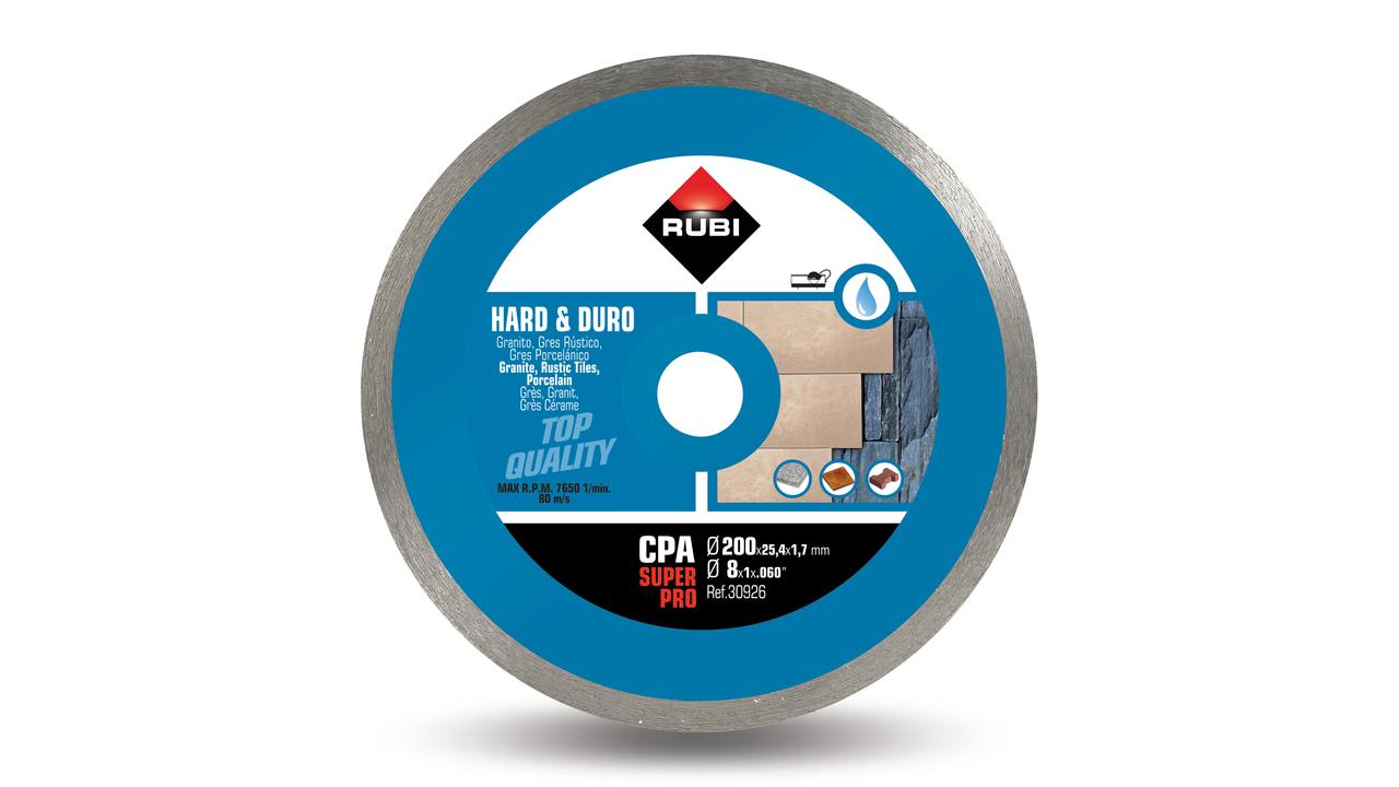 Disque à tronçonner diamant pour coupe humide Rubi CPA 200 SuperPro; 200 mm