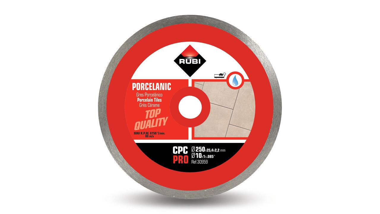 Disque à tronçonner diamant pour coupe humide Rubi CPC 250 PRO; 250 mm