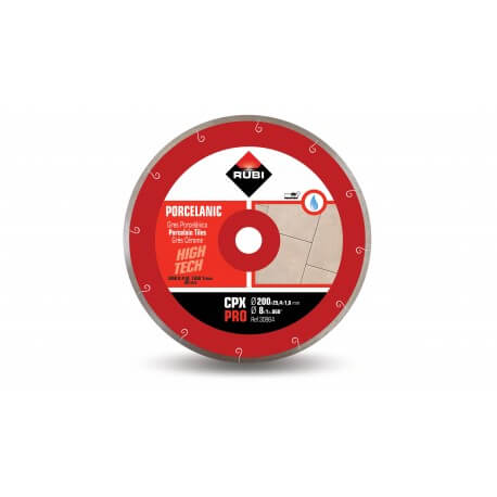 Disque à tronçonner diamant pour coupe humide Rubi CPX 200 PRO; 200 mm