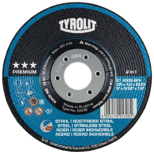 Disque a meuler Tyrolit A 30 Q BFX; 125x4 mm; 1 unités