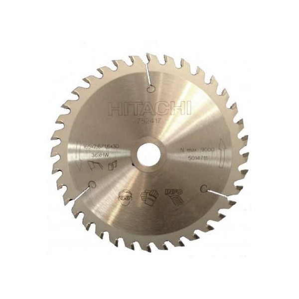 Lame de scie Hitachi; 165x2,6x30,0/20,0 mm; Z36