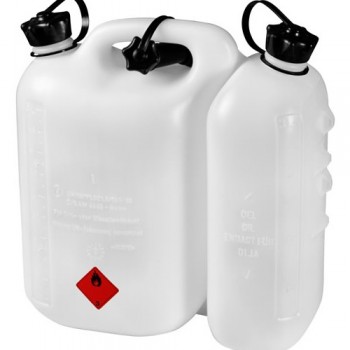 Bidon de carburant Hitachi 714822 blanc (5l) + Réservoir d'huile Hitachi (3l)