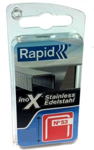 Agrafes Rapid; 11,4x12 mm; 1080 pcs .; tapez 53; acier inoxydable