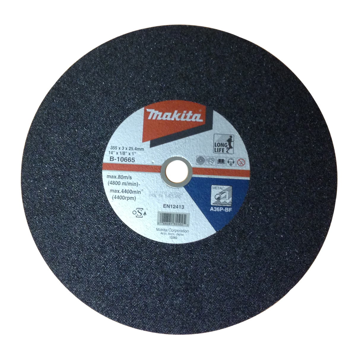 Disque abrasif Makita B-10665-5; 355x3 mm; 5 pcs.; pour le métal