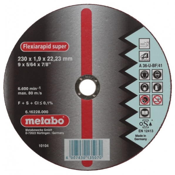 Disque abrasif Metabo; 230x1,9 mm pour le métal
