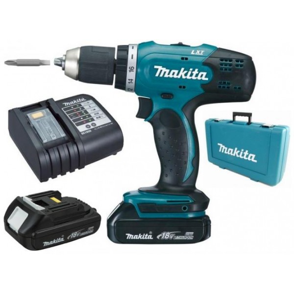 Perceuse Makita DDF453SYE; 18 V; 2x1,5 Ah accu.