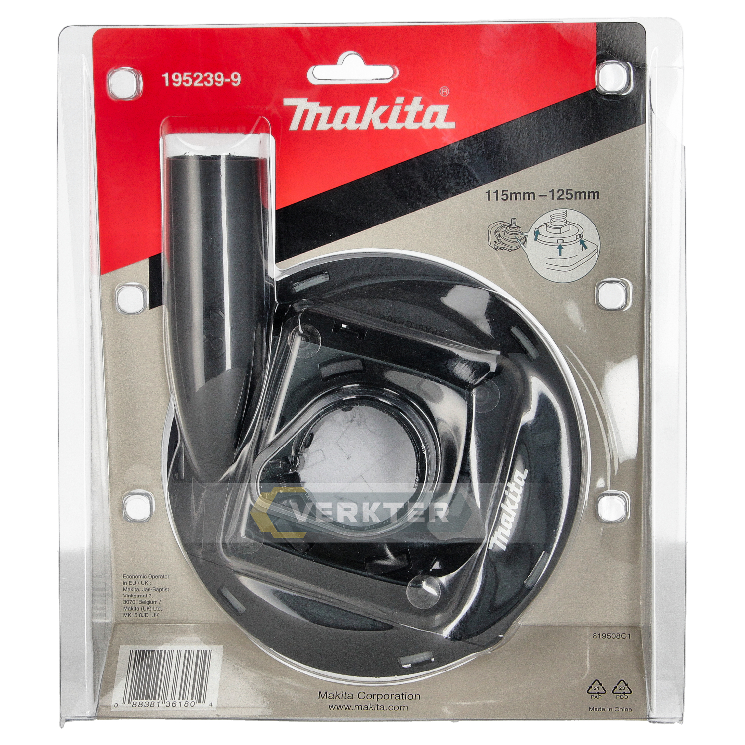 Garde d'extraction de poussière de broyeur d'angle pour le ponçage Makita 195239-9