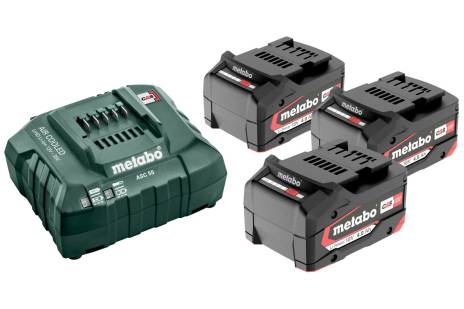 Batterie Metabo 18 V; 4,0 Ah; Li-ion; 3 pcs + Chargeur Metabo ASC 30-36