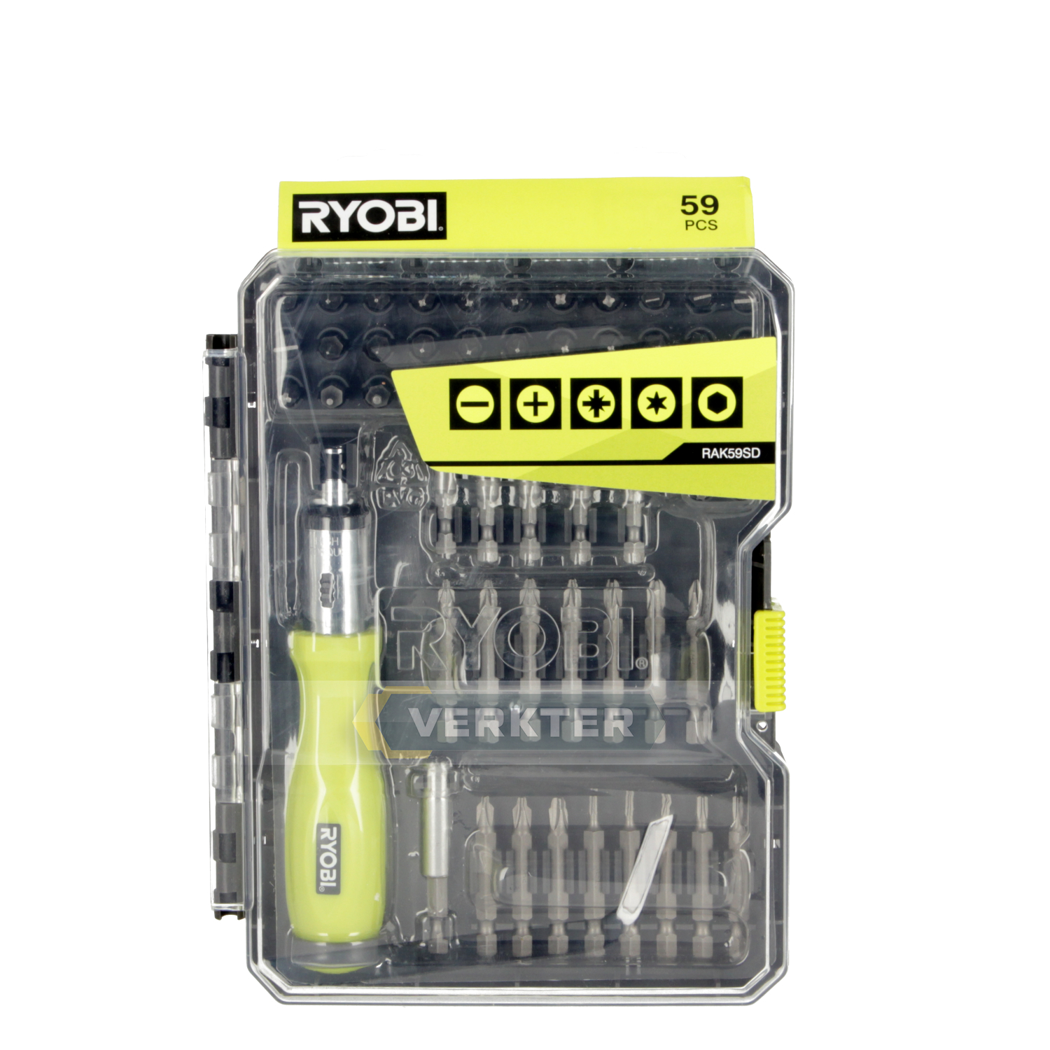 Jeu d'accessoires de tournevis RYOBI RAK59SD; 59 unités