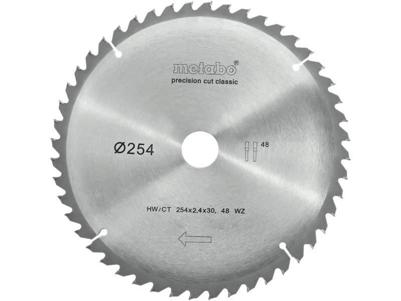 Lame de scie Metabo Classic; 254x2,4x30,0 mm; Z48; -5°