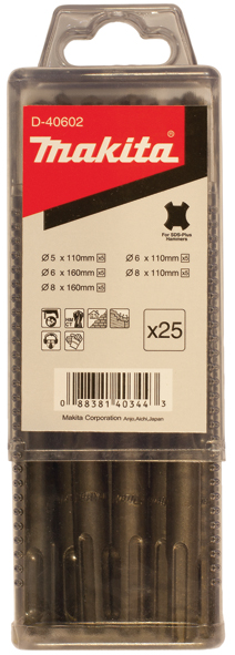 Ensemble de forets pour béton Makita; 5/6/8 mm; 25 unités