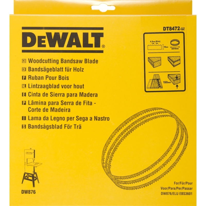 Lame de scie à ruban DeWalt; 2215x10x0,4 mm; 6 TPI; 1 unités