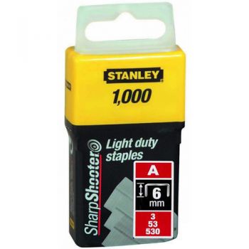 Agrafes Stanley; 11,3x6 mm; 1000 pcs .; TYPE A; acier