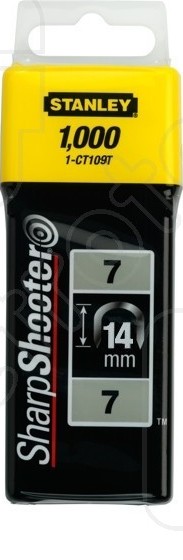 Agrafes Stanley; 14 mm, 1000 pcs .; type 7 galvanisé