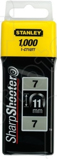 Agrafes Stanley; 11 mm, 1000 pcs .; type 7 galvanisé
