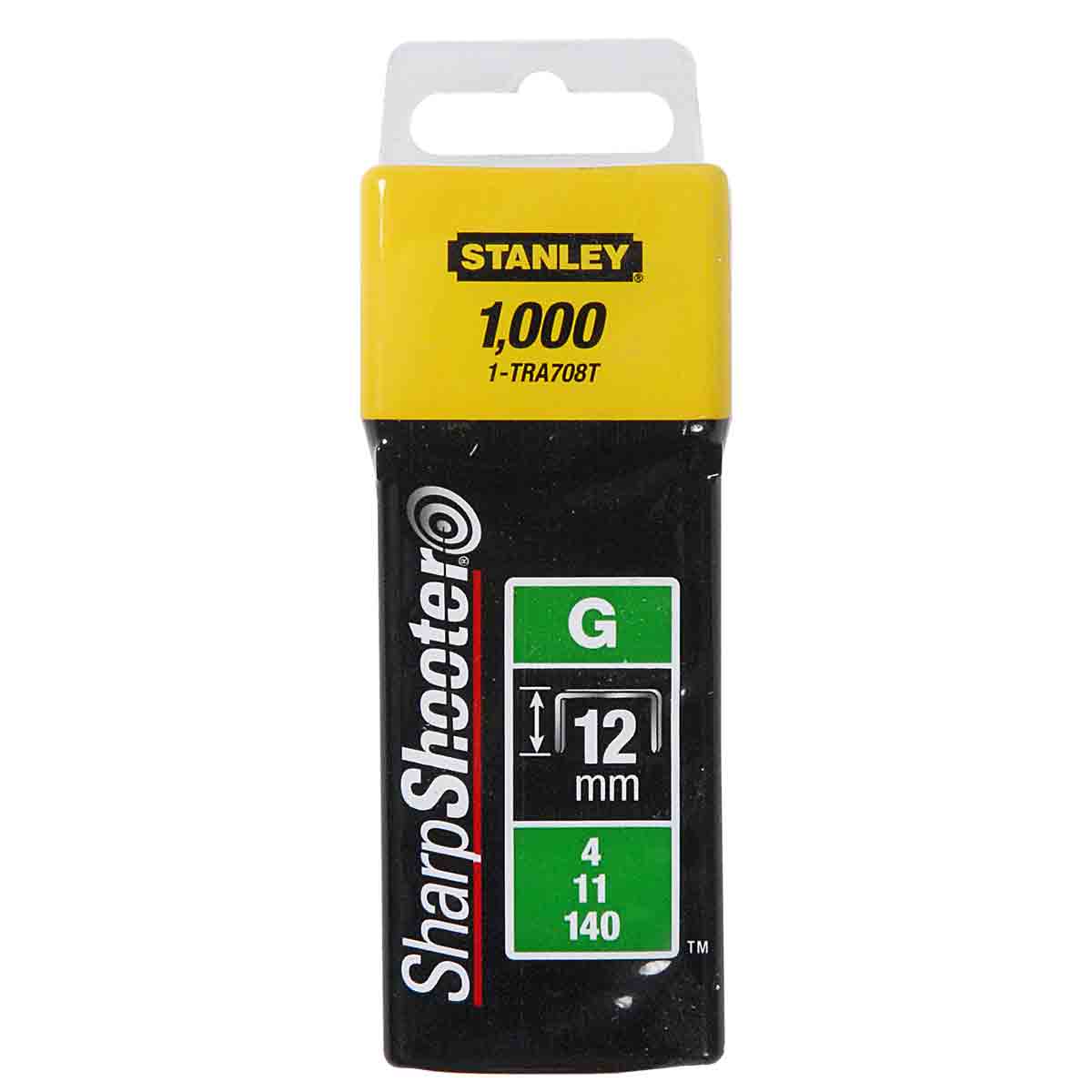 Agrafes Stanley; 12 mm; 1000 pcs .; type G galvanisé