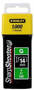 Agrafes Stanley; 14 mm; 1000 pcs .; type G galvanisé