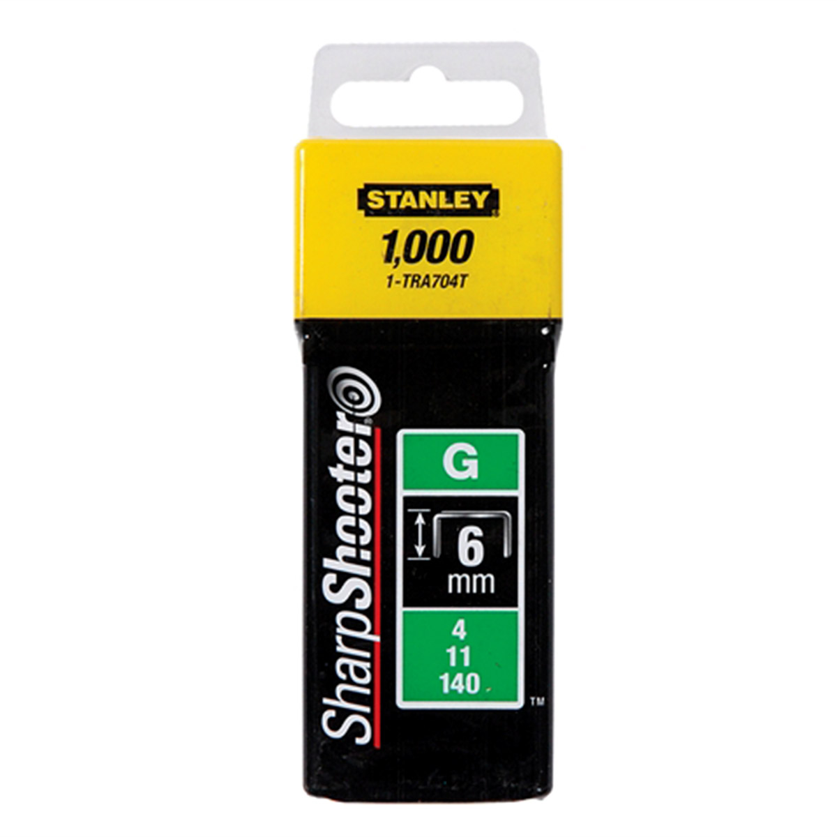 Agrafes Stanley; 6 mm; 1000 pcs .; type G galvanisé