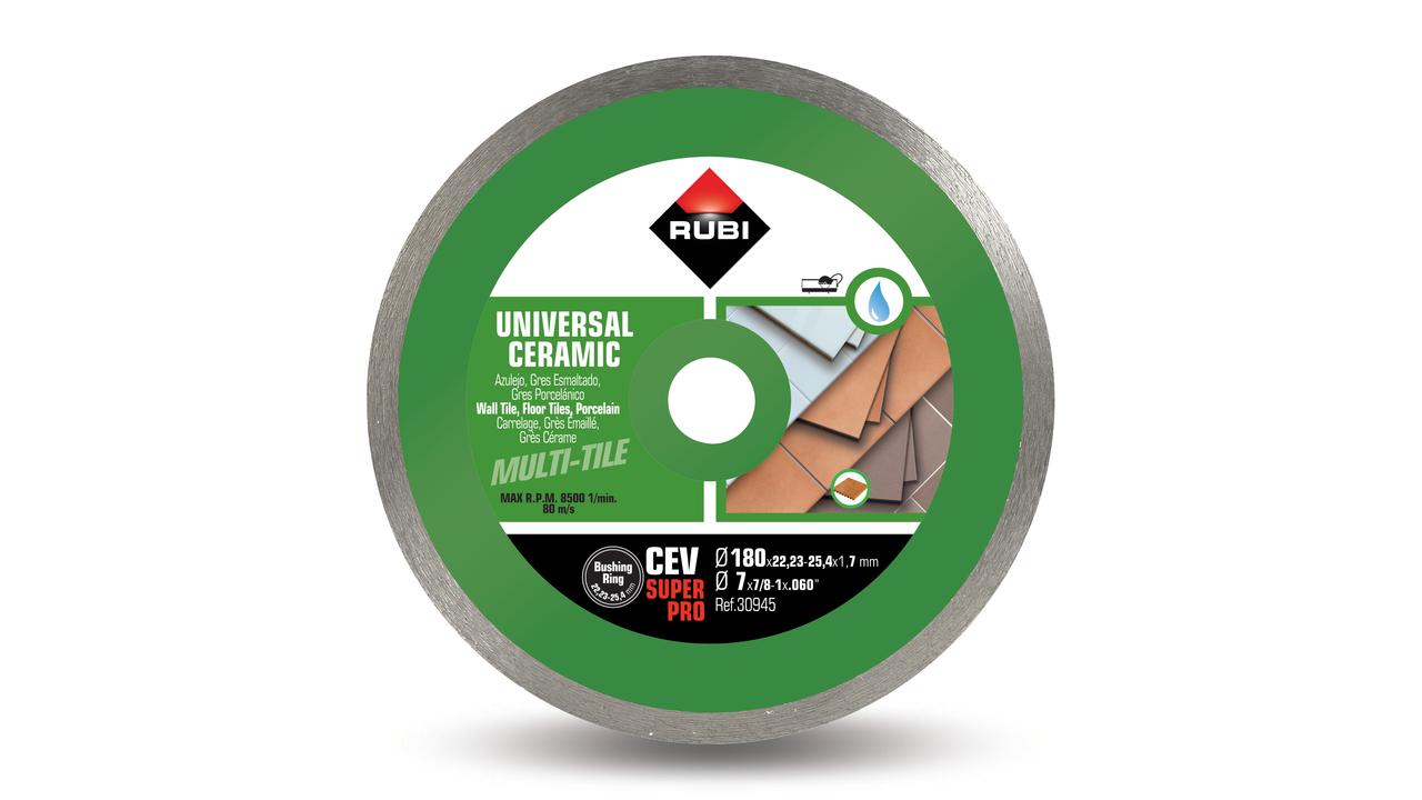 Disque de diamant pour le verre et la céramique Rubi CEV SUPERPRO; 180 mm