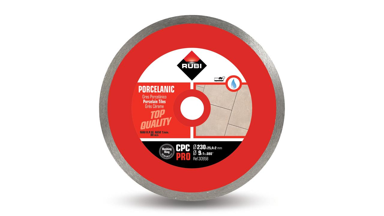 Disque à tronçonner diamant pour coupe humide Rubi CPC PRO; 230 mm