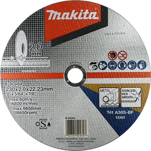 Disque abrasif Makita; 230x2,0 mm; pour le métal