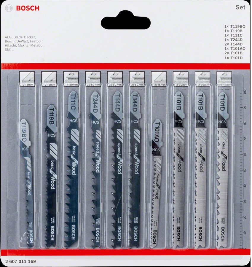 Lames pour scie sauteuse Bosch Wood Expert; 10 unités